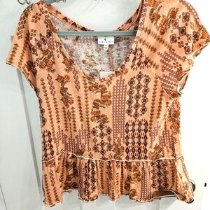 True Craft Knit Peasant Blouse, Size M